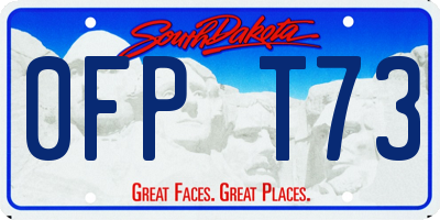 SD license plate 0FPT73