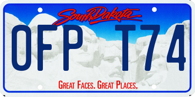 SD license plate 0FPT74