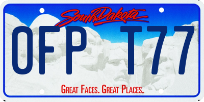 SD license plate 0FPT77