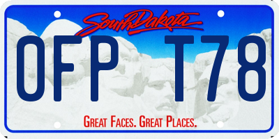 SD license plate 0FPT78