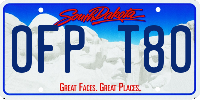 SD license plate 0FPT80