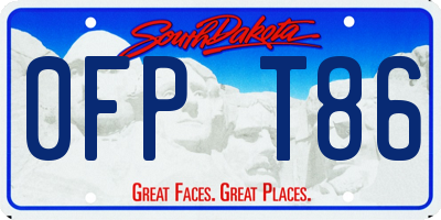 SD license plate 0FPT86