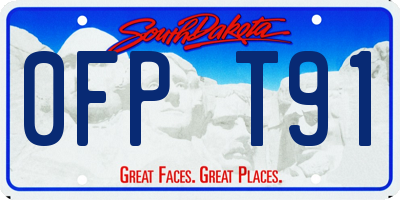 SD license plate 0FPT91