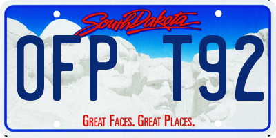 SD license plate 0FPT92