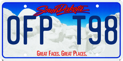 SD license plate 0FPT98