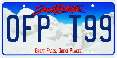 SD license plate 0FPT99