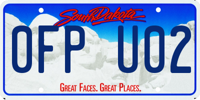 SD license plate 0FPU02