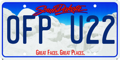 SD license plate 0FPU22