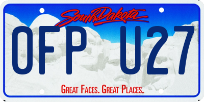 SD license plate 0FPU27