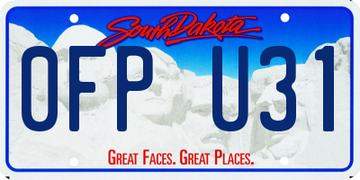 SD license plate 0FPU31