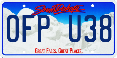 SD license plate 0FPU38
