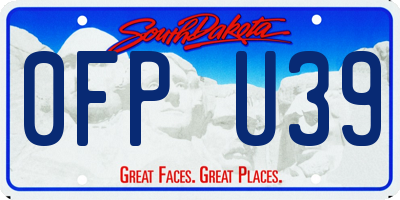 SD license plate 0FPU39