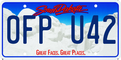 SD license plate 0FPU42