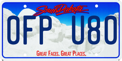 SD license plate 0FPU80