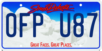 SD license plate 0FPU87