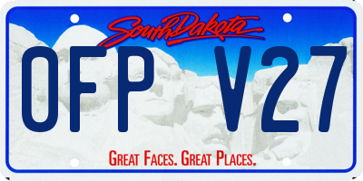 SD license plate 0FPV27
