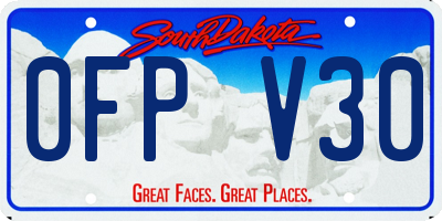 SD license plate 0FPV30