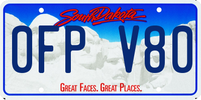 SD license plate 0FPV80