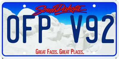 SD license plate 0FPV92