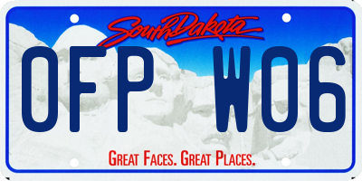 SD license plate 0FPW06
