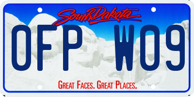 SD license plate 0FPW09