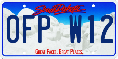 SD license plate 0FPW12