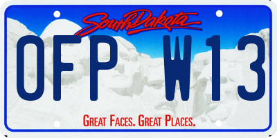 SD license plate 0FPW13