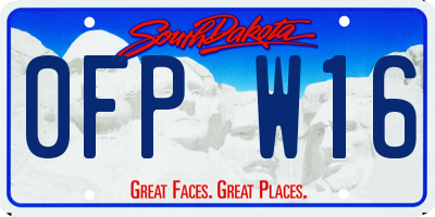 SD license plate 0FPW16