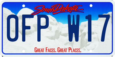 SD license plate 0FPW17