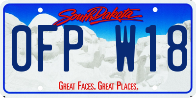 SD license plate 0FPW18