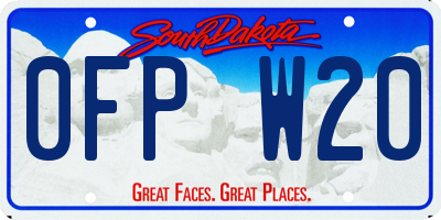 SD license plate 0FPW20