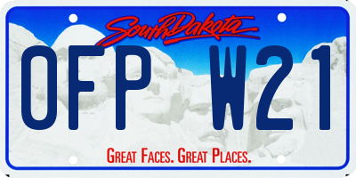 SD license plate 0FPW21