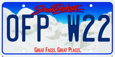 SD license plate 0FPW22