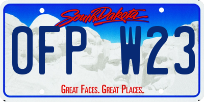 SD license plate 0FPW23