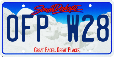 SD license plate 0FPW28