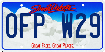 SD license plate 0FPW29