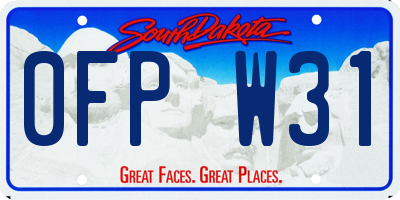 SD license plate 0FPW31