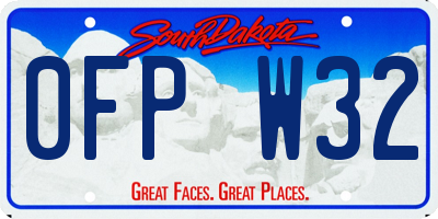 SD license plate 0FPW32