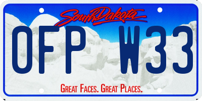 SD license plate 0FPW33