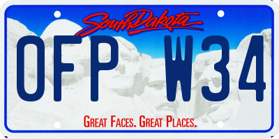 SD license plate 0FPW34