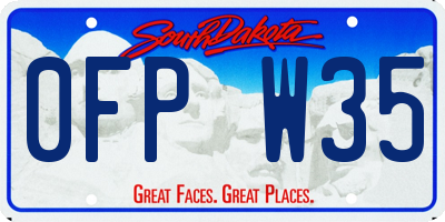 SD license plate 0FPW35