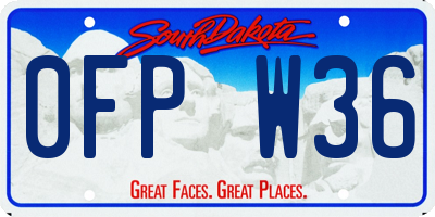 SD license plate 0FPW36