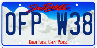 SD license plate 0FPW38