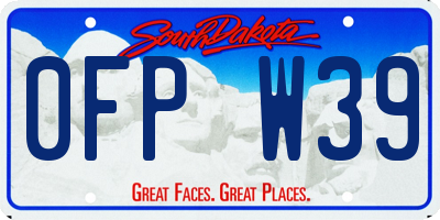 SD license plate 0FPW39