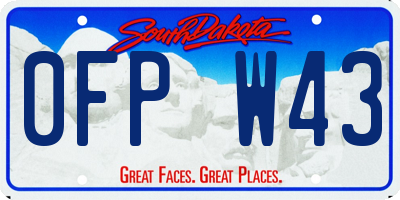 SD license plate 0FPW43