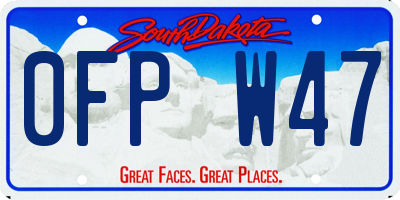 SD license plate 0FPW47