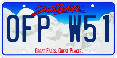 SD license plate 0FPW51