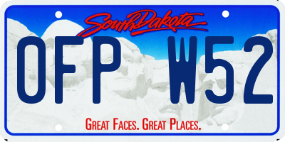 SD license plate 0FPW52