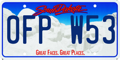 SD license plate 0FPW53