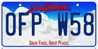 SD license plate 0FPW58